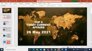 Top 5 Current Affairs | Daily Current Affairs May 2021| 26 May 2021