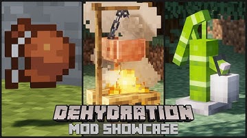 THIRST in Minecraft?! - Dehydration mod showcase