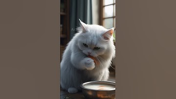 This Lazy Cat Eats with Its Paw and Naps Like a King 😹 – Too Cute to Miss! #shorts #cat #funny