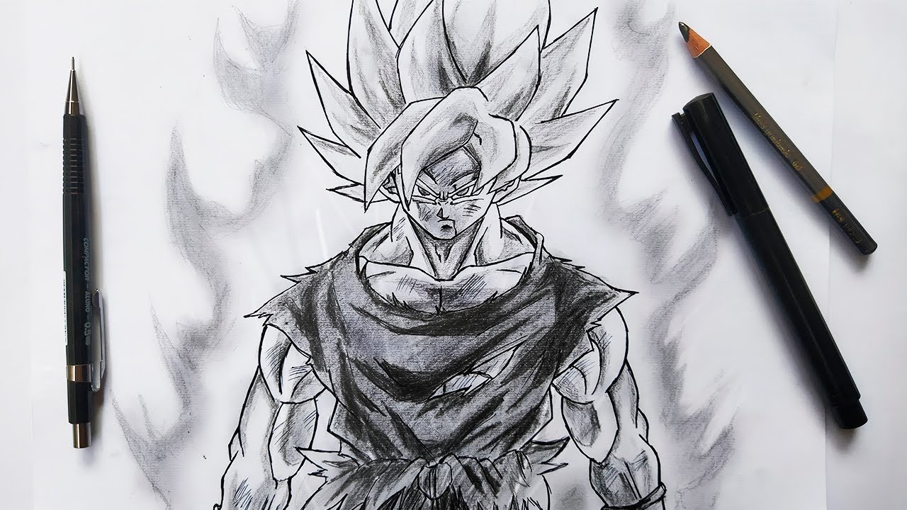 Como desenhar o Goku super sayajin 3 ultra instinct: How to draw:  Dragonball super 