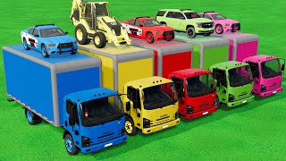 TRANSPORTING COLOR DODGE, DACIA, VOLKSWAGEN, CHEVROLET POLICE CARS!  Farming Simulator 22