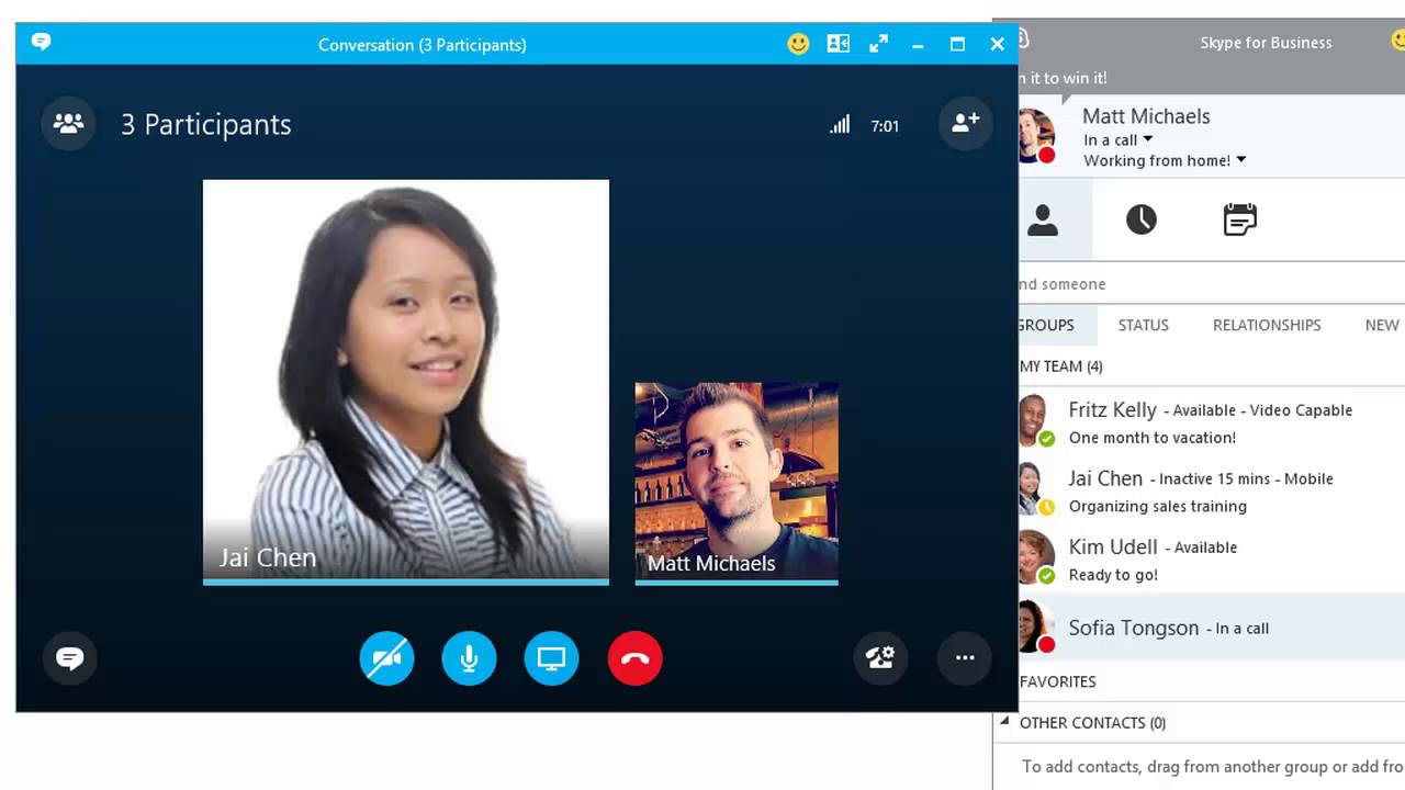 how to video call using skype for business