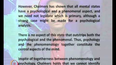 Mod-01 Lec-28 Phenomenal Consciousness I