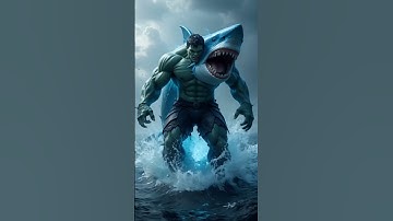 HULK + Shark 🦈#animation #transformers #fusion #transaction #hybrids #ai #usa #marvel