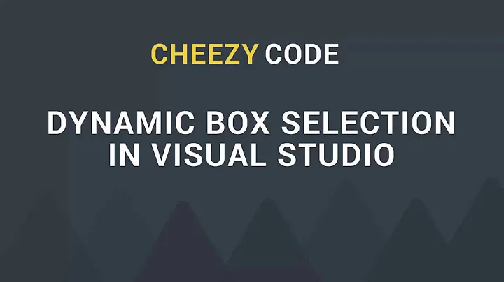 Box Selection & Multiline Text Editing In Visual Studio