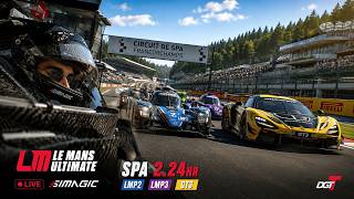Le Mans Ultimate LIVE | SPA 2.24H Endurance Race 🏁 LMP2 vs LMP3 vs GT3 | Simagic | IND
