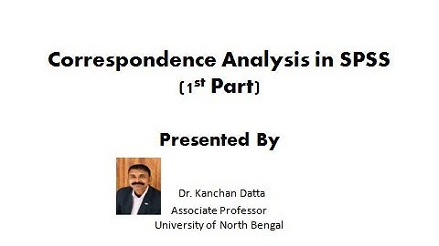 Correspondence Analysis using SPSS (1st Part)