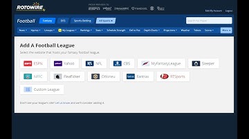 Add Your League to the RotoWire My Leagues Tool