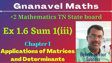 Ex 1.6 Sum 1 (iii)/Class 12 Mathematics/TN board/Chapter 1/Applications of Matrices and Determinants