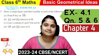 Geometry Ex- 4.1 Qn. 5 & 6 | Chapter 4 | Class 6 Maths | CBSE | NCERT