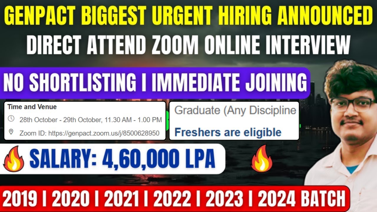 Genpact Direct Interview Hiring | Urgent OFF Campus Drive 2024, 2023 ...