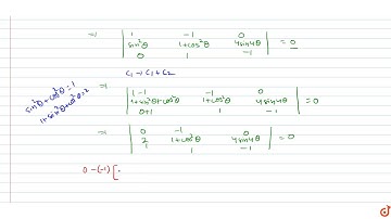 The value of `theta` lying between `0` and `pi/2` and satisfying the equation `|[1+sin^2theta,c...