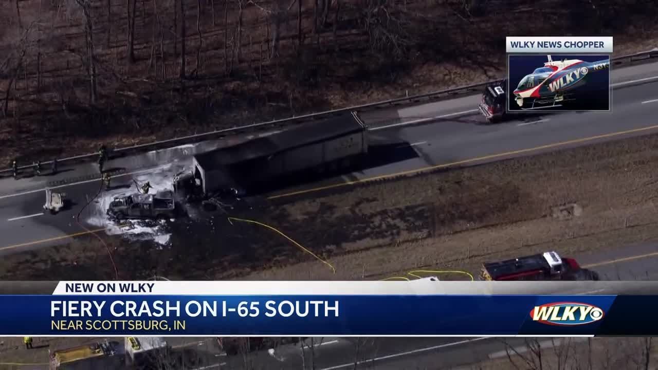 Semi, pickup truck scorched after crash on I-65 in southern Indiana ...