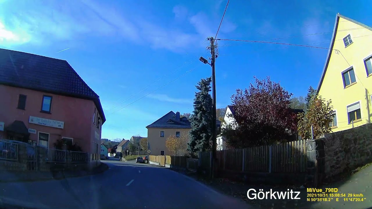 D Gemeinde Görkwitz. SaaleOrlaKreis. Ortsdurchfahrt. Oktober 2021