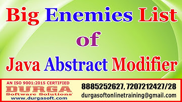 Java Tutorials | Big Enemies List of Java Abstract Modifier | by DURGA Sir