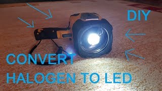DIY -  Workzone Halogen Lamp Convert to XML-T6 CREE LED
