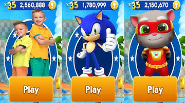 Sonic Dash vs Vlad & Niki Run vs Talking Tom Hero Dash All Characters Unlocked