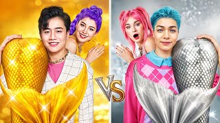 KPop Demon Hunters Couple Makeover! Gold vs Silver Mermaid Couple From Huntrix vs Saja Boys