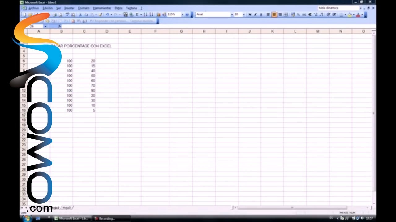 Como Sacar El Porcentaje Con Excel Youtube