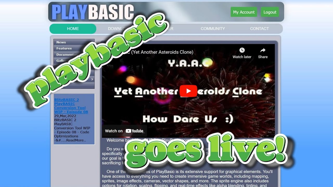 PlayBASIC Web Dev Update - Its Finally Alive - 2023 05 19 - YouTube