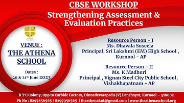 CBSE CBP : Strengthening Assessment & Evaluation Practices - Two Days workshop at Athena 2023-24