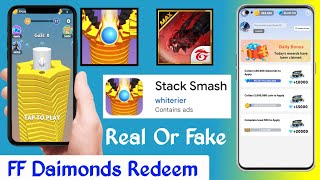 Stack Smash Real Or Fake | Stack Smash Free Fire diamond Redeem | Stack Smash App | Stack Smash screenshot 5
