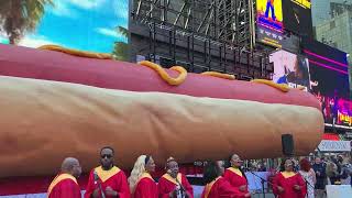 The Late Show Gospel Choir Performs At Hot Dog In The City Times Square