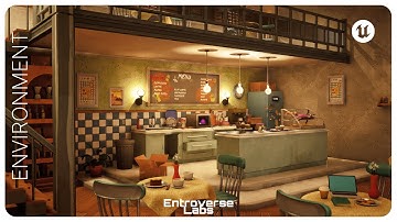 Stylized New York Cafe – Coffee Shop Interior Modular Unreal Engine Environment Showcase