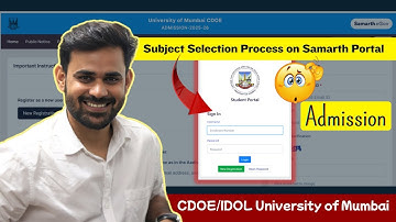 CDOE Mumbai University 2025 | Subject Selection Process on Samarth Portal Step by Step