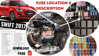 Swift (2017 -2022) Fuse Box Location & Description Full Details (in Tamil).