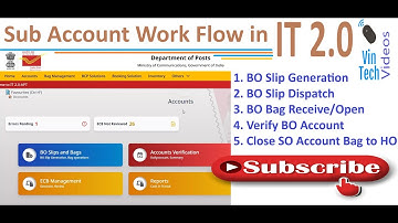 Sub Account Workflow at Post Office in IT 2.0 || Sub Account full Process with IT 2.0
