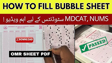 How to Fill Bubble Sheet OMR in MDCAT Entry Test | PMDC Latest News NUMS FSC Board Exam