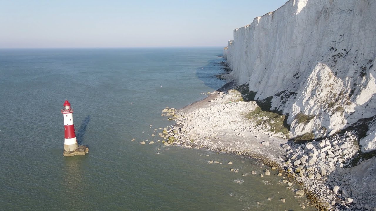 Holywell Eastbourne Lighthouse Drone footage and Seal! YouTube