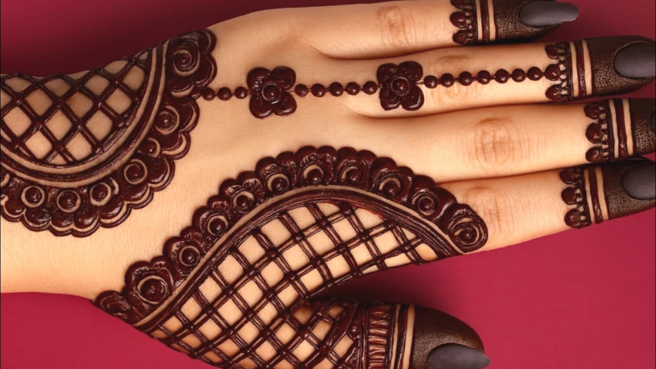 Net Style Floral Mehndi Design | Simple & Classy Net Mehndi Design mehndi designs