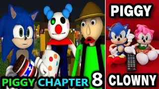 PIGGY CHAPTER 8 vs BALDI \& SONIC! ROBLOX SPEEDRUNNER CHALLENGE! BOOK horror Minecraft Animation