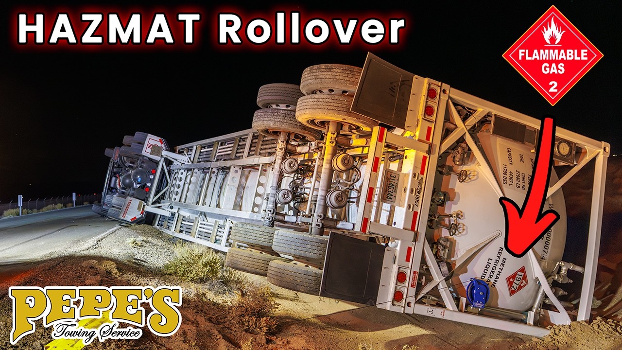 Hazmat Tanker Rolls Over in the Desert!