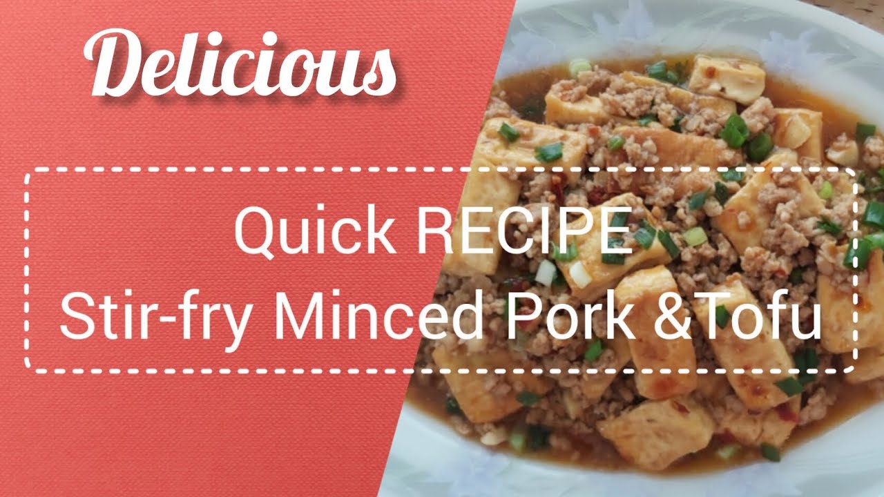 Quick Stir-fry Minced Pork &Tofu Recipe 🧄🧅Delicious Healthy Tofu Recipe 