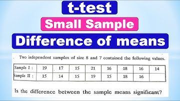 MA4151| MA3251| Testing of Hypothesis | t test | Small sample in Tamil | Difference of mean in Tamil