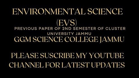 previous paper of EVs (environmental science)2025 semester 2nd cluster university jammu