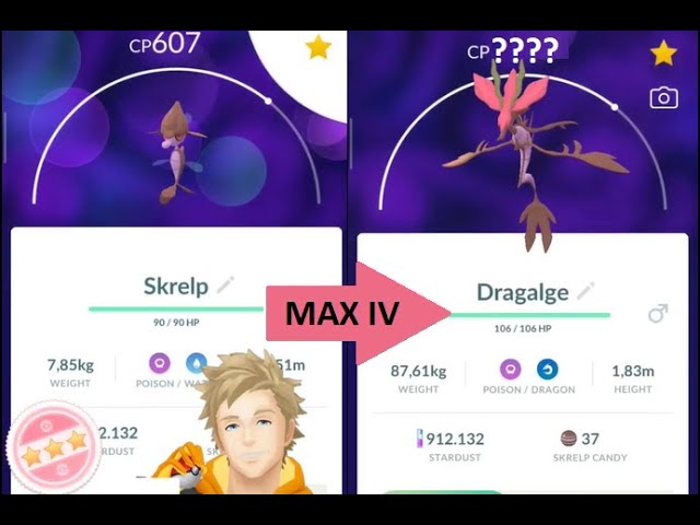 Pokemon Dragalge lev 35 + 3 MOVES GO ULTRA LEAGUE 2500CP (Skrelp evolution)