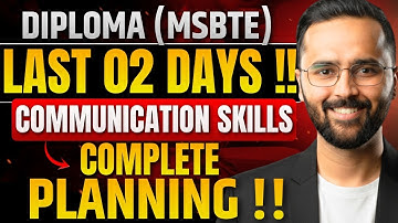 LAST 2 DAYS Strategy !! Communication Skills COMPLETE Planning | DIPLOMA MSBTE | Pradeep Giri Sir