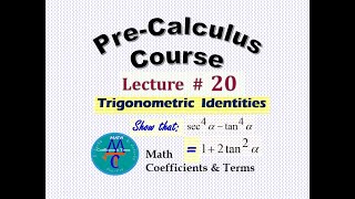 Pre-Calc Course, Lec # 20 (Trig. & Co-function Identities)