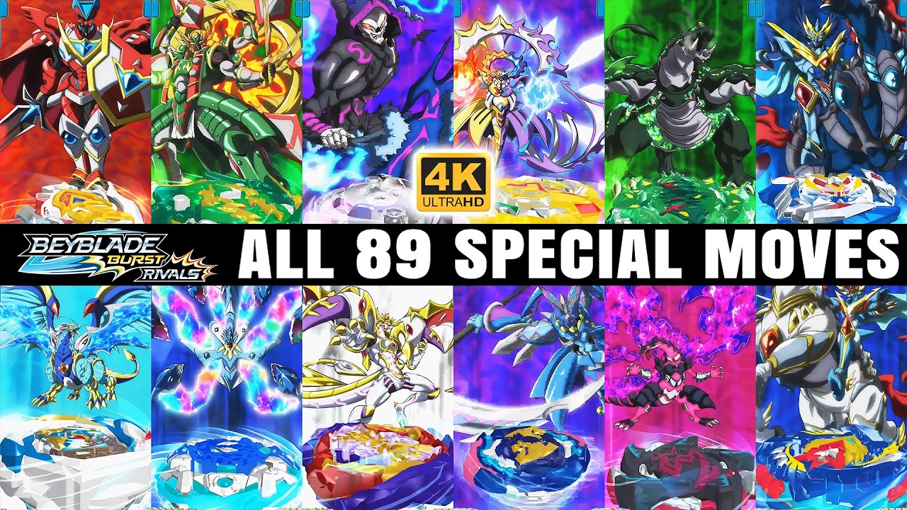 【16:9 RATIO】ALL 89 BEYBLADE BURST RIVALS SPECIAL MOVES in 4K60fps!