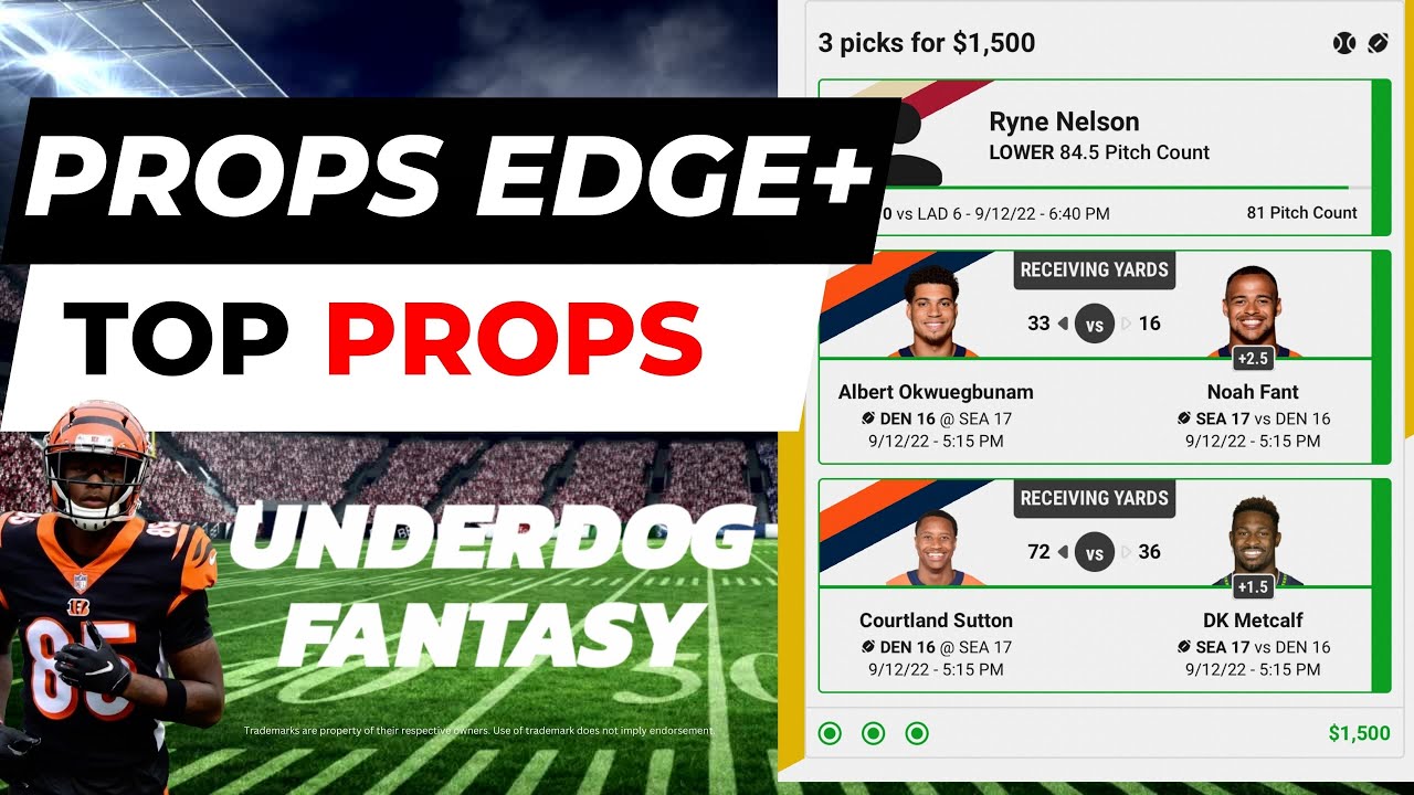 Underdog Fantasy Pick'em week 7 NFL Props Edge+ Top 5 Player Prop