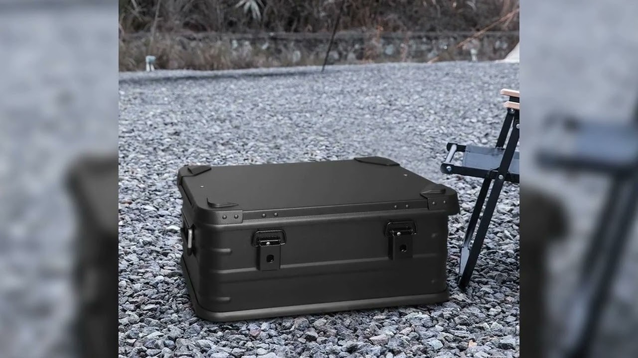 A must-have product! 30L 50L 80L Aluminum Alloy Travel Storage Box Black Storage Box for Camping H