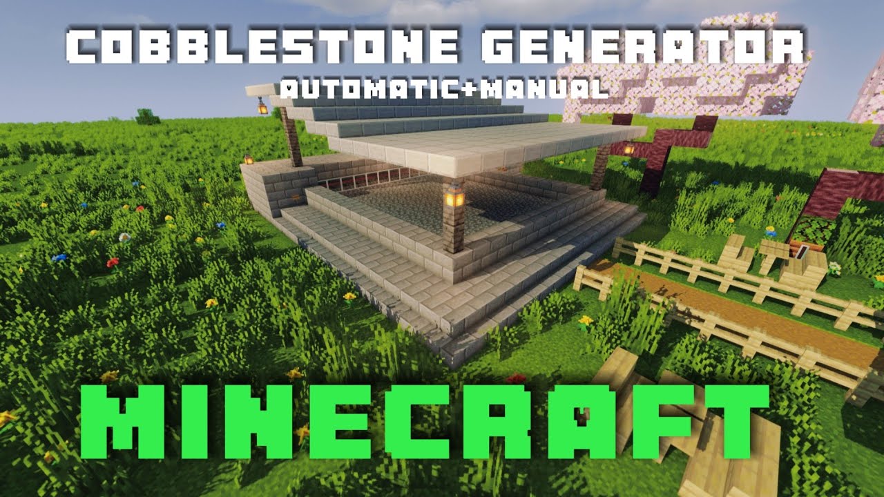 How to do cobblestone generator automatic+ manual Minecraft - YouTube