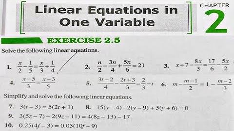 Class 8 Ex 2.5 Linear Equations In One Variable NCERT | CBSE | in hindi | Rajmith Study