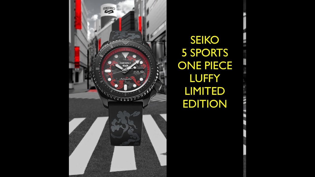 Seiko 5 Sports One Piece Luffy Limited Ed Automatic SBSA151 SRPH65 Watch |  Review Valjoux Relogios - YouTube