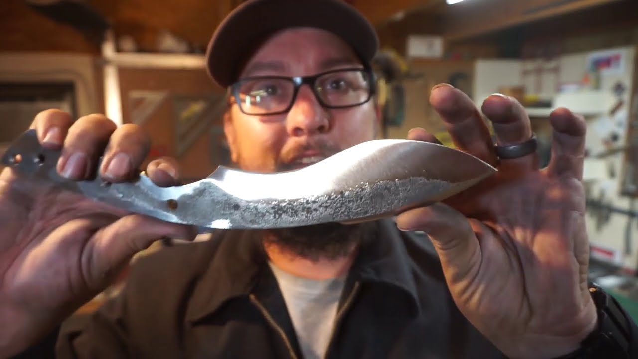 Grinding Bevels Into A 5160 Kukri Styled Knife Knife Making