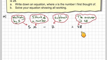 Forming and solving equations